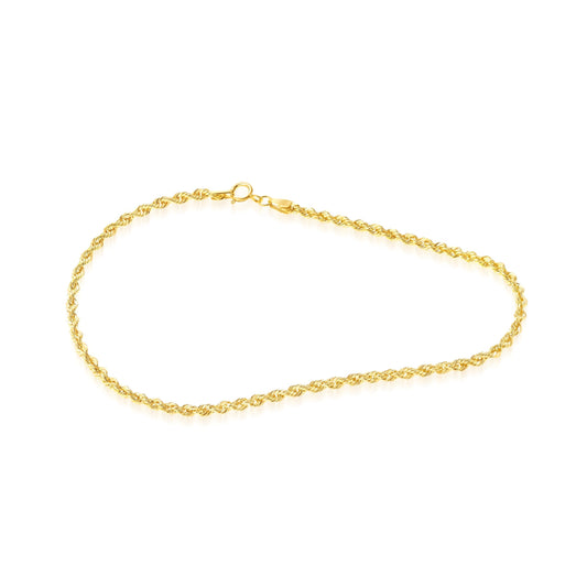 18K Pure Gold Rope Anklet