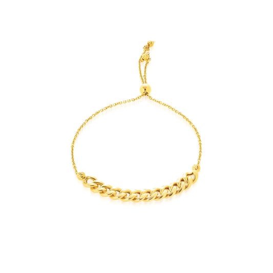 18K Pure Gold Half Linked Bracelet