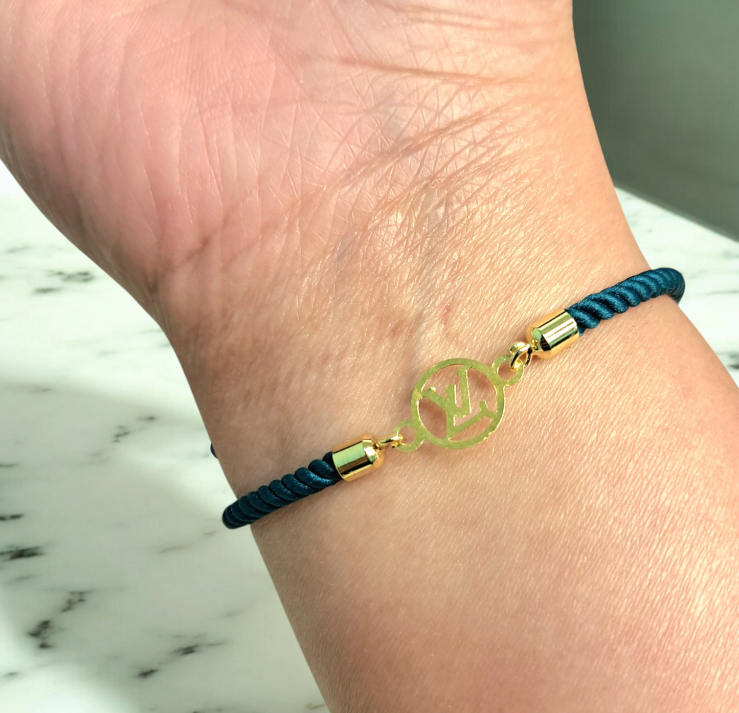 18K Pure Gold Charm Thread Adjustable Bracelet