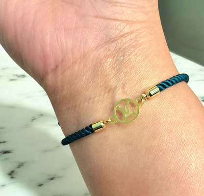 18K Pure Gold Charm Thread Adjustable Bracelet