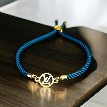 18K Pure Gold Charm Thread Adjustable Bracelet