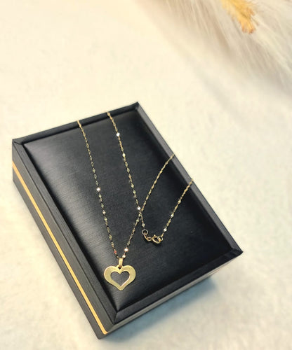 18K Pure Gold Heart Necklace