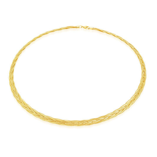18K Pure Gold Snake Elastic Necklace