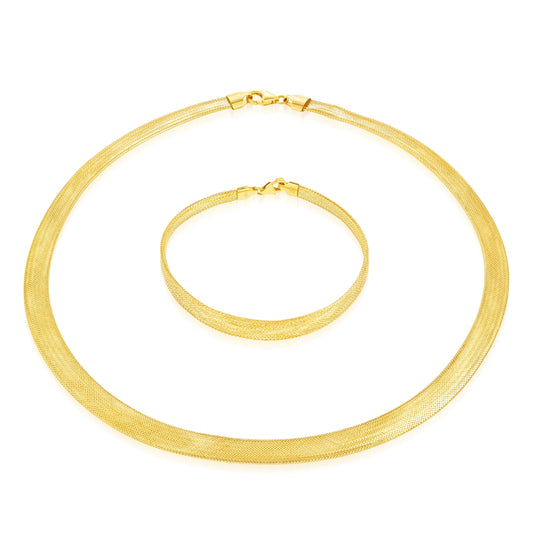 18K Pure Gold Thick Elastic Jewelry Set