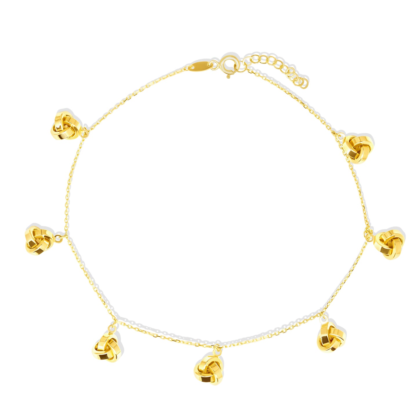 18K Pure Gold Hanging Knot Anklet