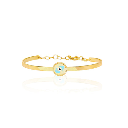 18K Pure Gold Round Eye Kids Bangle