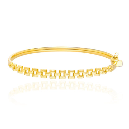 18K Pure Gold 2 Layer Linked Bangle