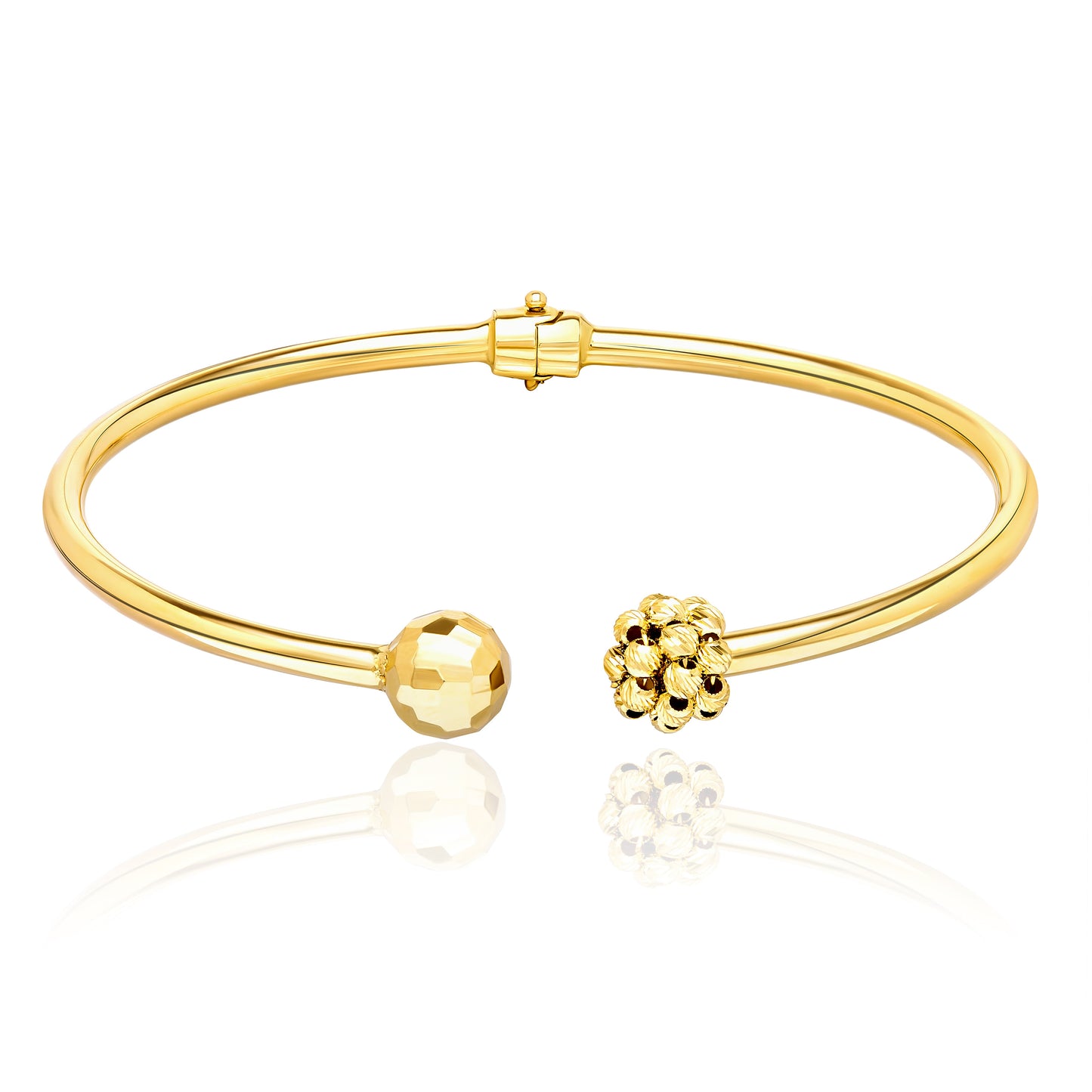 18K Pure Gold Ball Seeds Bangle