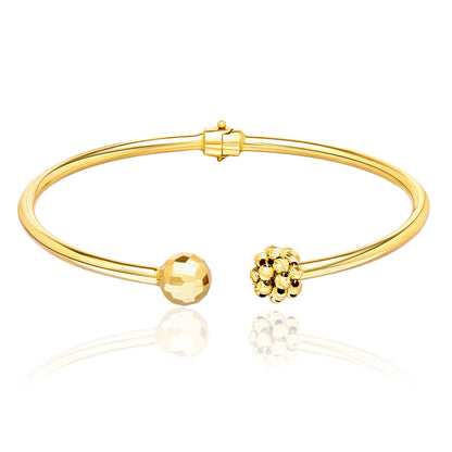 18K Pure Gold Ball Seeds Bangle