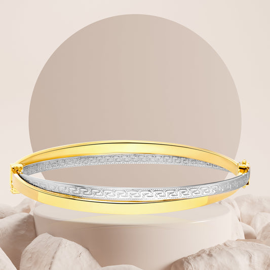 18K Pure Gold 2 Color Bangle