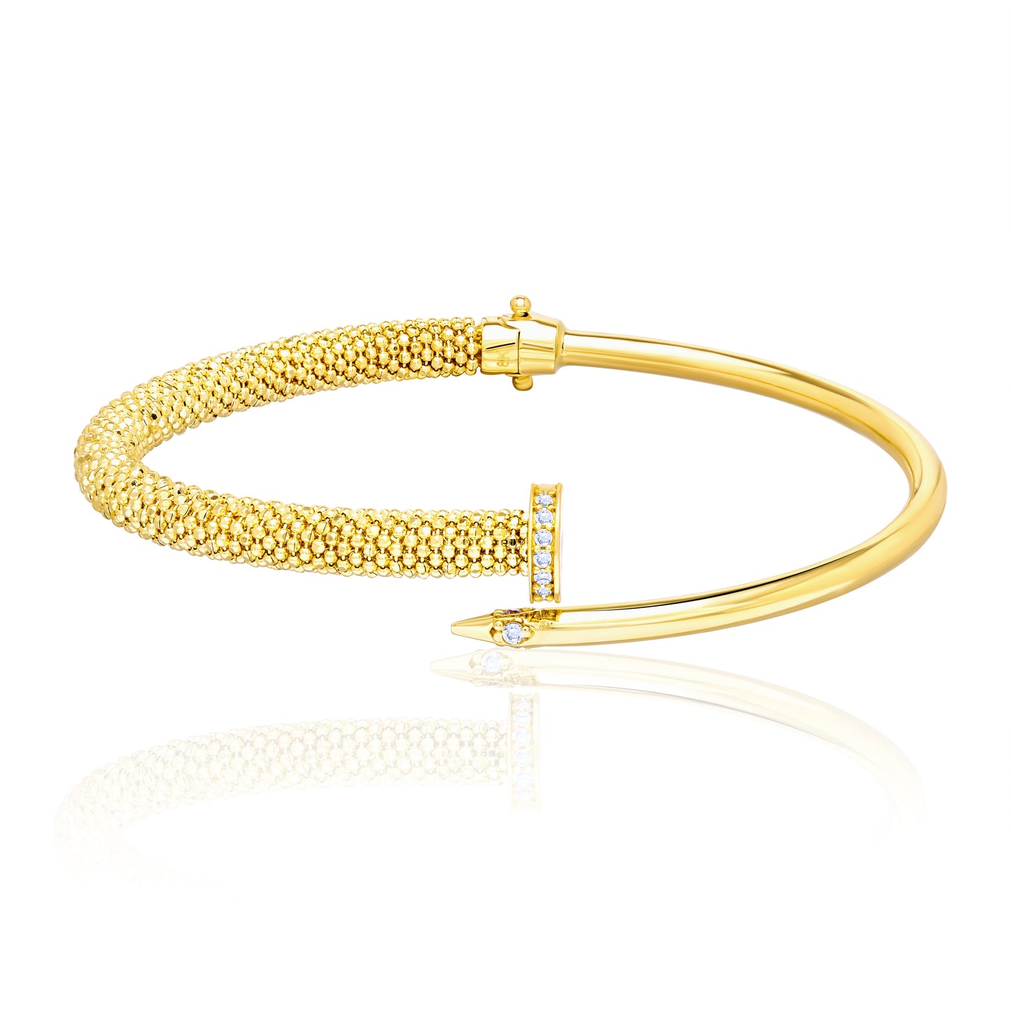 18K Pure Gold Nail Bangle