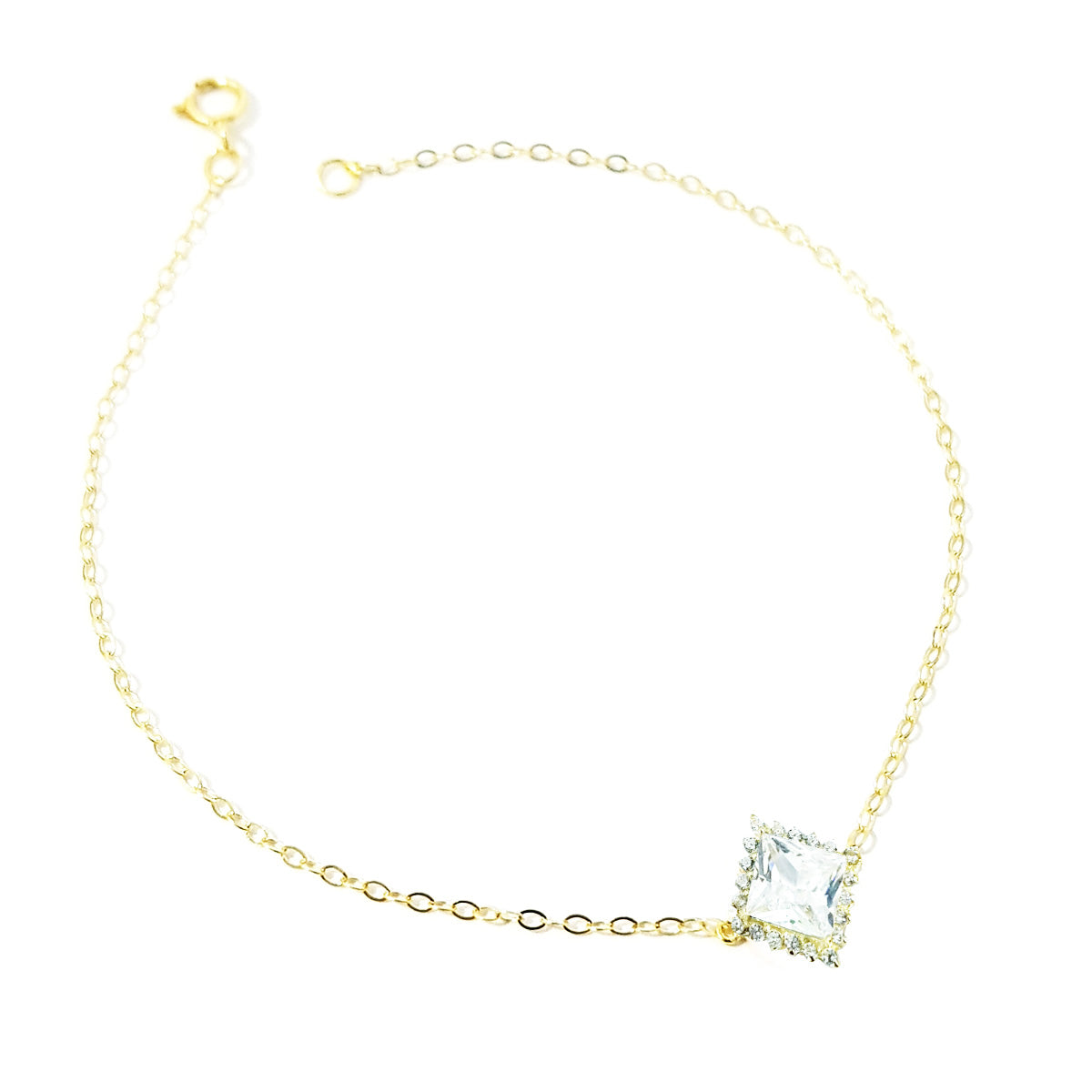 18K Pure Gold Crystal Stone Bracelet | Bracelet | 18K Gold Jewelry