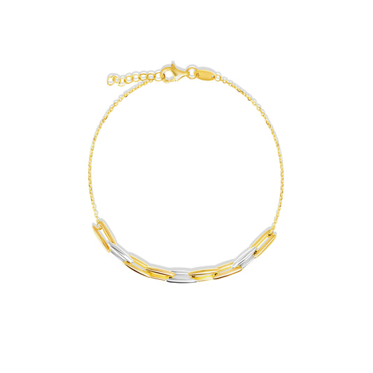 18K Pure Gold 2 Color Adjustable Linked Bracelet
