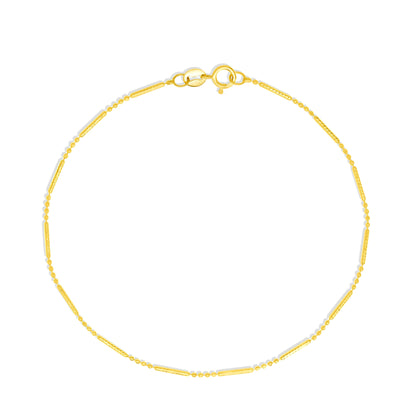 18K Pure Gold Thin Seed Bracelet