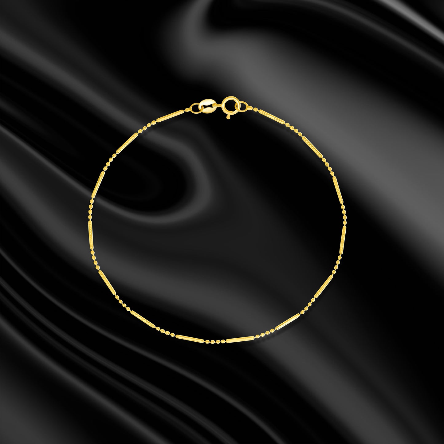 18K Pure Gold Thin Seed Bracelet
