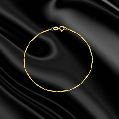 18K Pure Gold Thin Seed Bracelet