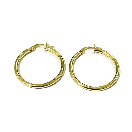 18K Solid Gold Plain Hoop Earrings Design | Gold | 18K Gold Jewelry