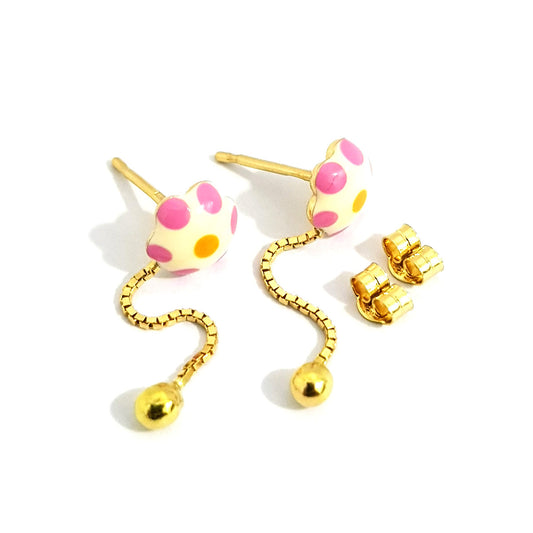 18K Pure Gold Mushroom Earrings | Earring | 18K Gold Jewelry