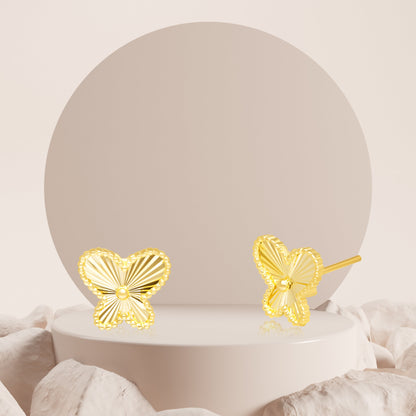18K Pure Gold Butterfly Earring Set