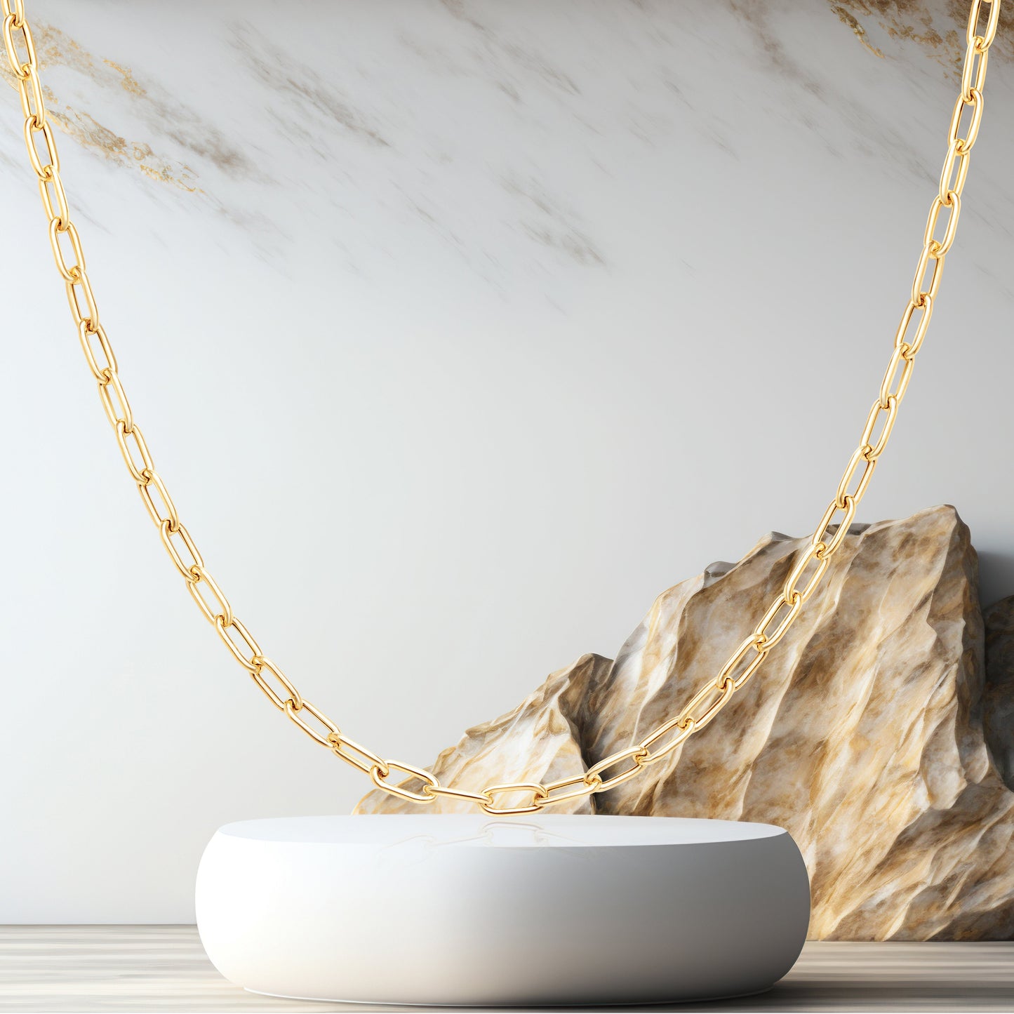 18K Pure Gold Linked Chain