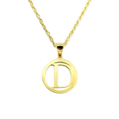 18K Pure Gold Letter D Design Necklace | Necklace | 18K Gold Jewelry