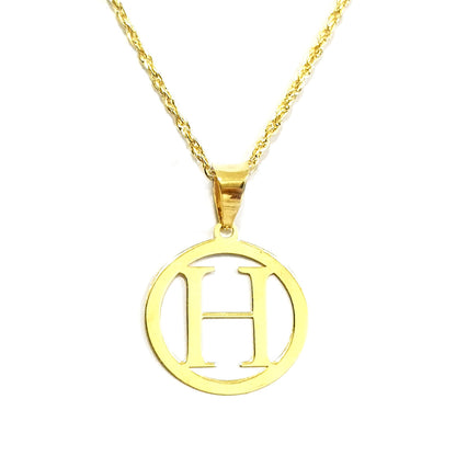 18K Pure Gold Letter H Design Necklace | Necklace | 18K Gold Jewelry