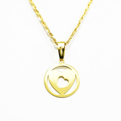 18K Pure Gold Heart Necklace | Necklace | 18K Gold Jewelry