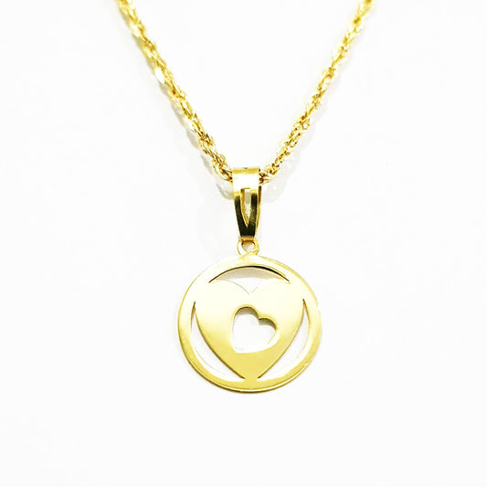 18K Pure Gold Heart Necklace | Necklace | 18K Gold Jewelry