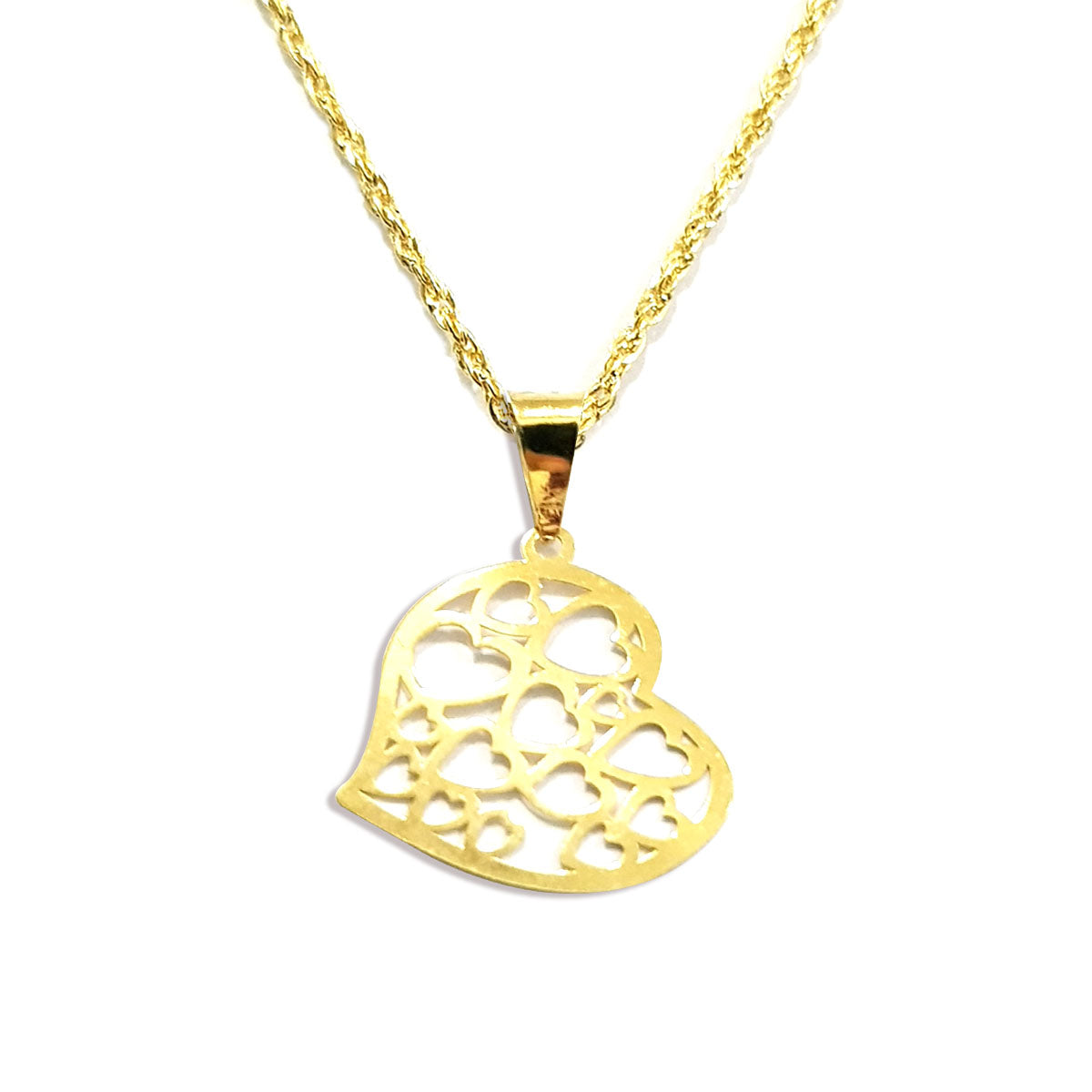 18K Pure Gold Heart Design Necklace | Necklace | 18K Gold Jewelry