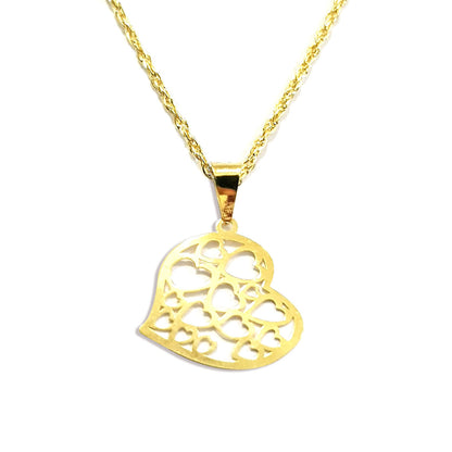 18K Pure Gold Heart Design Necklace | Necklace | 18K Gold Jewelry
