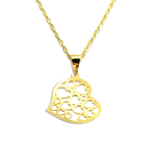 18K Pure Gold Heart Design Necklace | Necklace | 18K Gold Jewelry