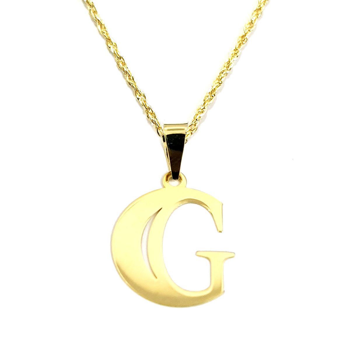 18K Pure Gold Halfmoon Letter G Design Necklace | Necklace | 18K Gold Jewelry