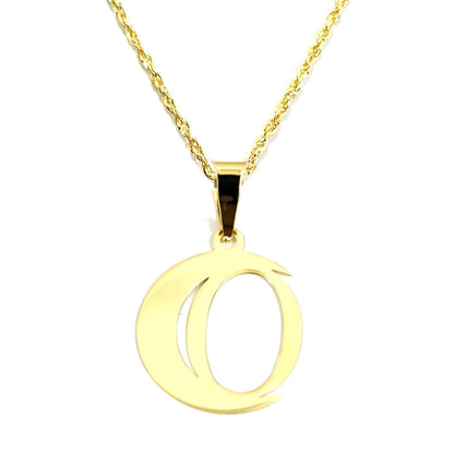 18K Pure Gold Halfmoon Letter O Design Necklace | Necklace | 18K Gold Jewelry