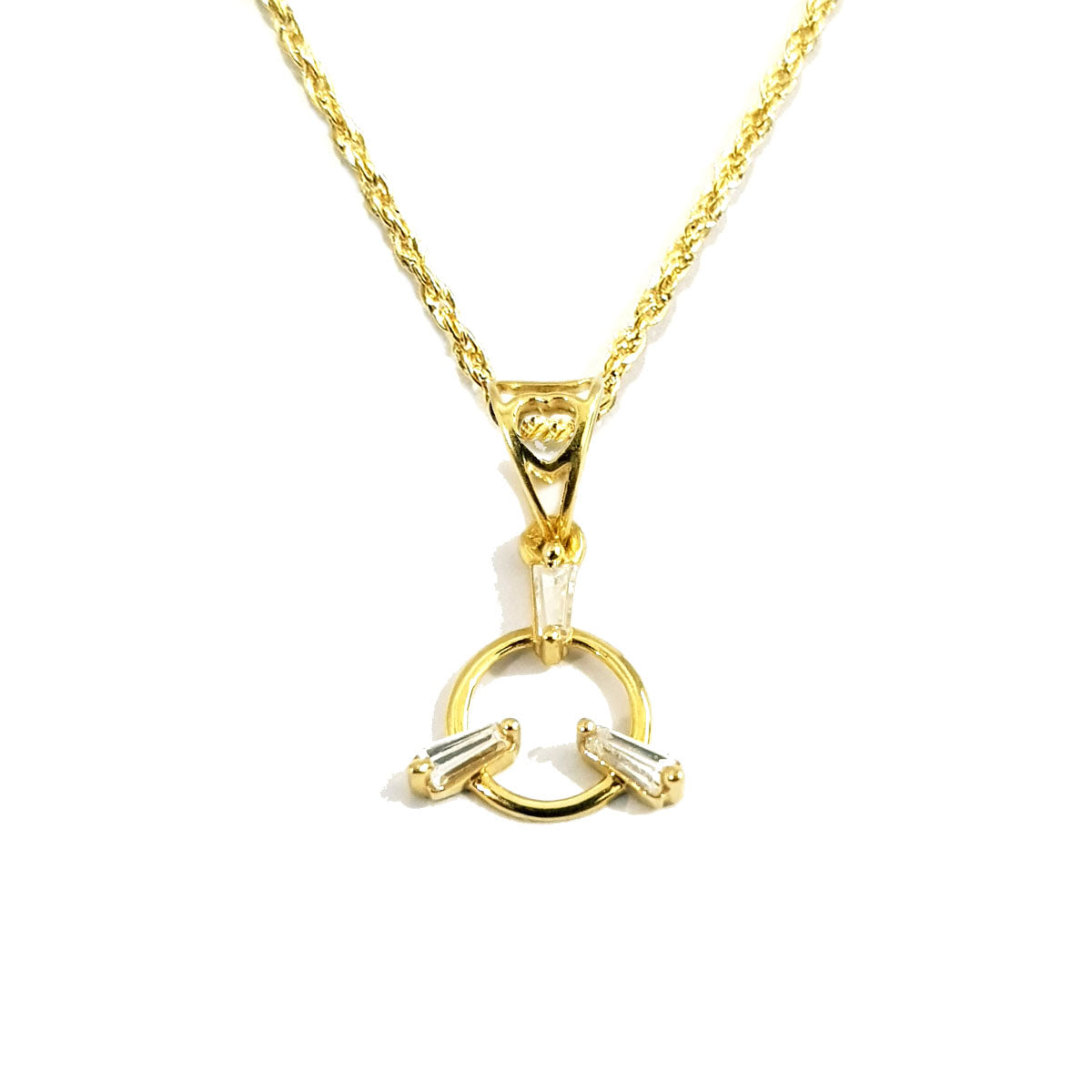 18K Pure Gold Ring w/ Zircon Stone Necklace | Necklace | 18K Gold Jewelry
