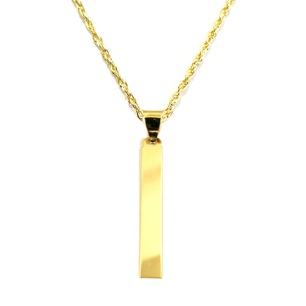 18K Pure Gold Flat Bar Design Necklace | Necklace | 18K Gold Jewelry