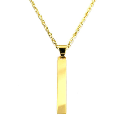 18K Pure Gold Flat Bar Design Necklace | Necklace | 18K Gold Jewelry