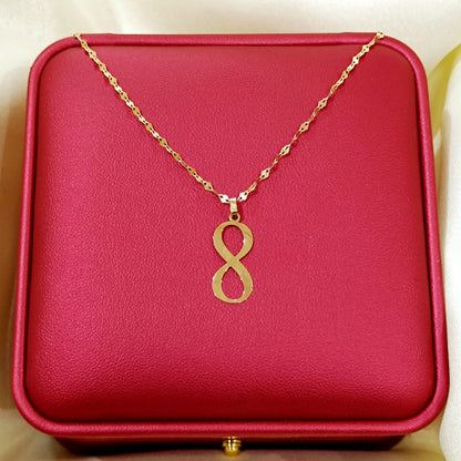 18K Pure Gold Infinity Design Necklace