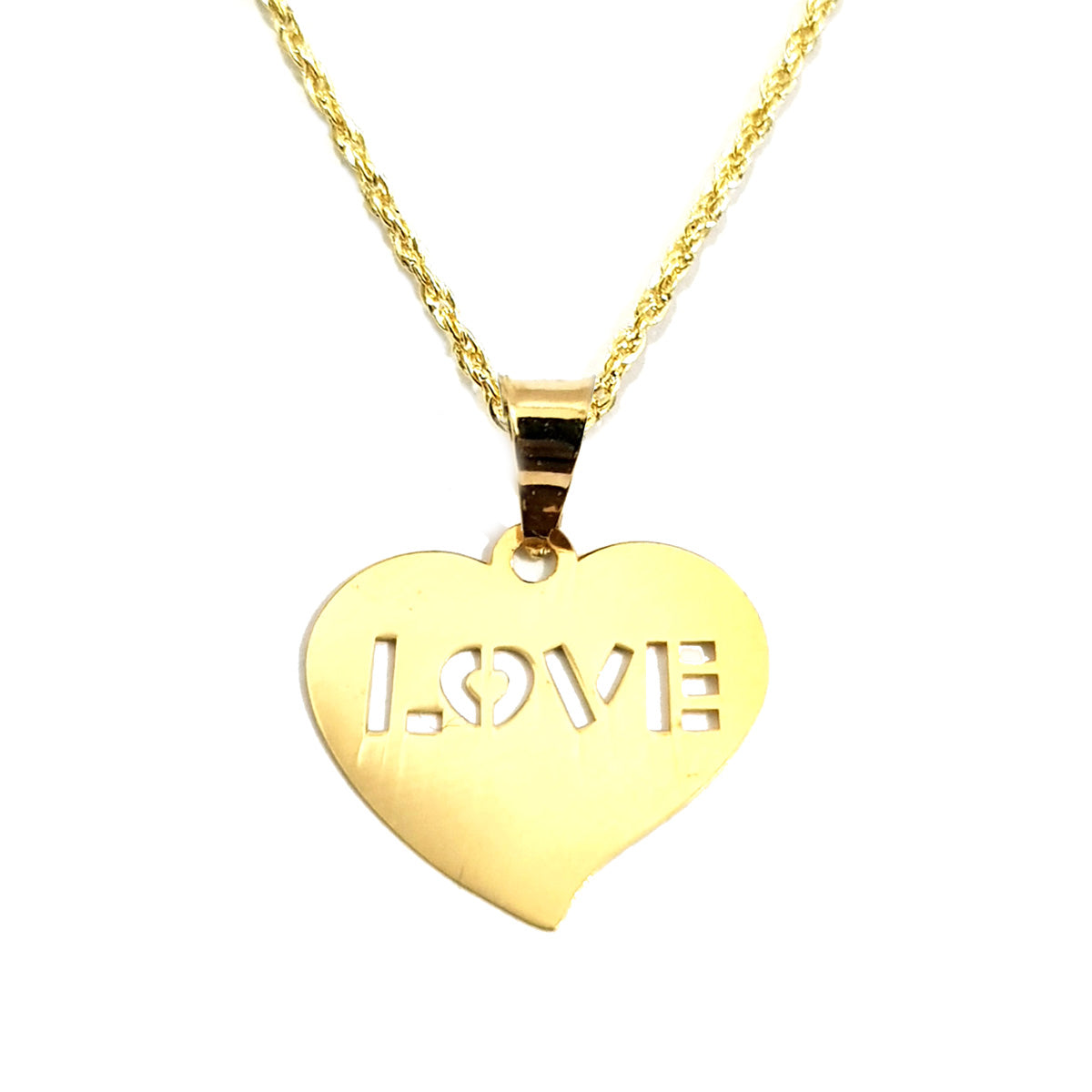 18K Pure Gold Heart Love Design Necklace | Necklace | 18K Gold Jewelry