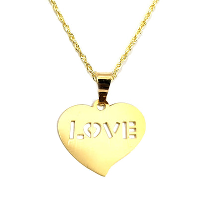 18K Pure Gold Heart Love Design Necklace | Necklace | 18K Gold Jewelry