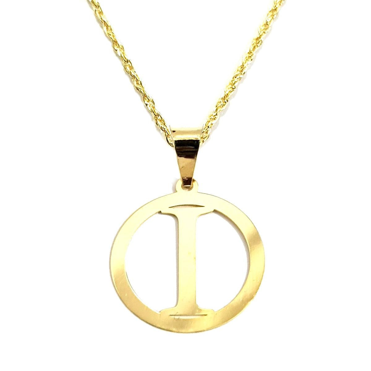 18K Pure Gold Letter I Design Necklace | Necklace | 18K Gold Jewelry