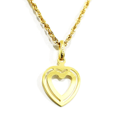 18K Pure Gold Heart Necklace | Necklace | 18K Gold Jewelry
