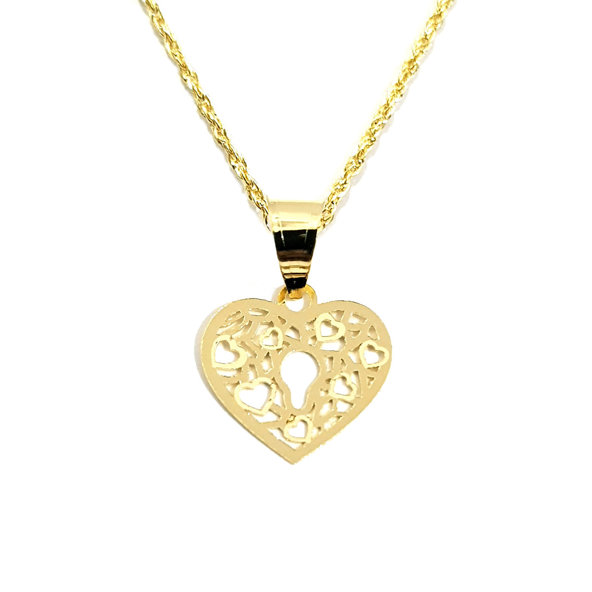18K Pure Gold Heart Design Necklace