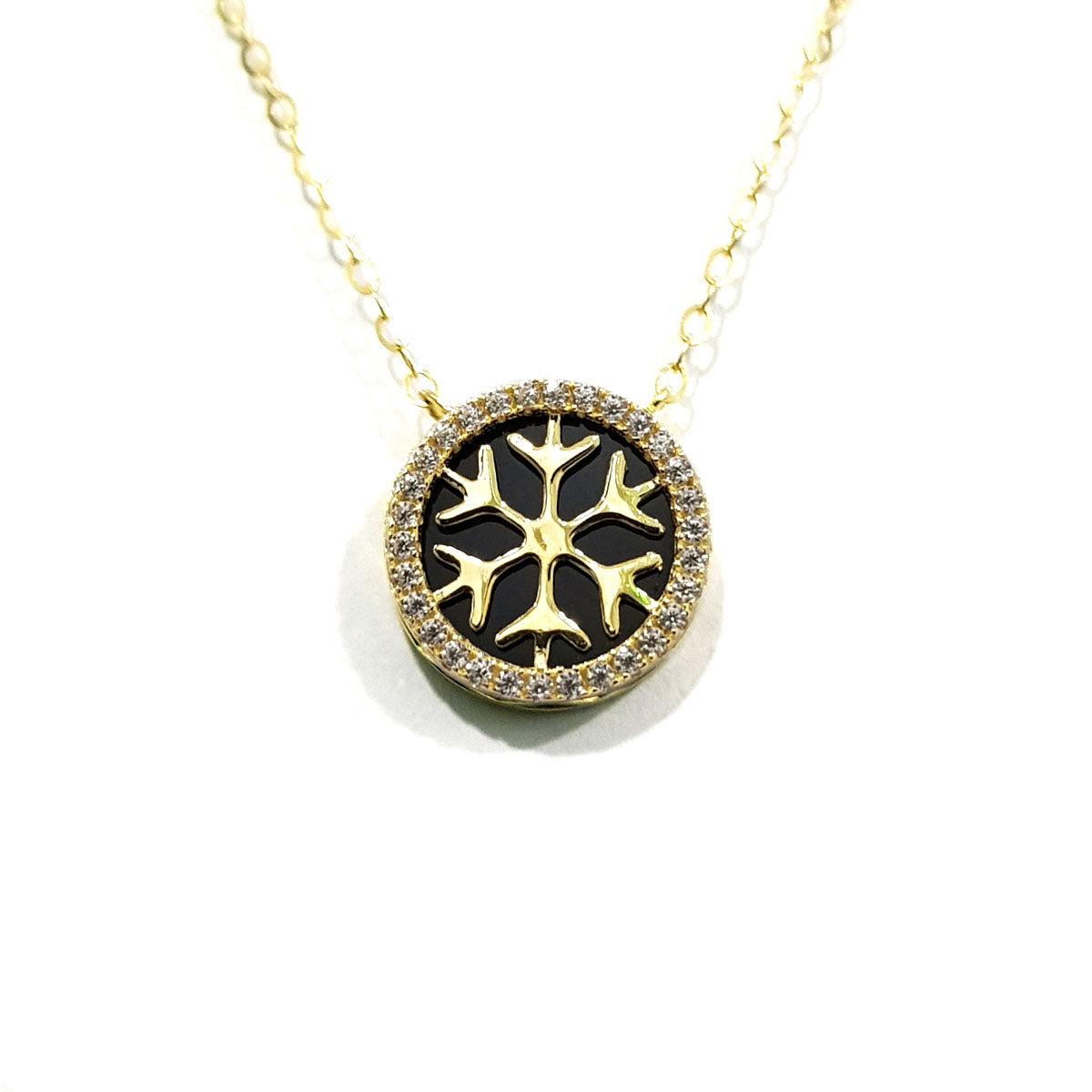 18K Pure Gold Snow Flakes Necklace | Necklace | 18K Gold Jewelry