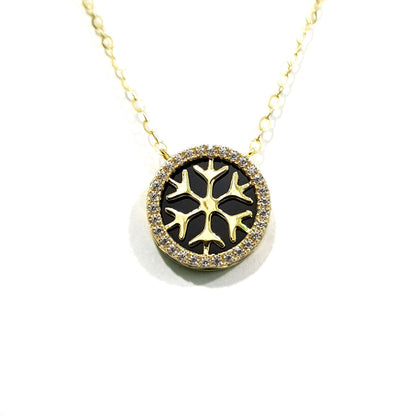 18K Pure Gold Snow Flakes Necklace | Necklace | 18K Gold Jewelry