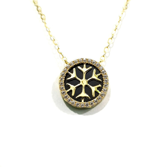 18K Pure Gold Snow Flakes Necklace | Necklace | 18K Gold Jewelry
