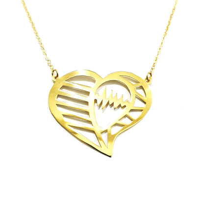 18K Pure Gold Heartbeat Necklace | Necklace | 18K Gold Jewelry