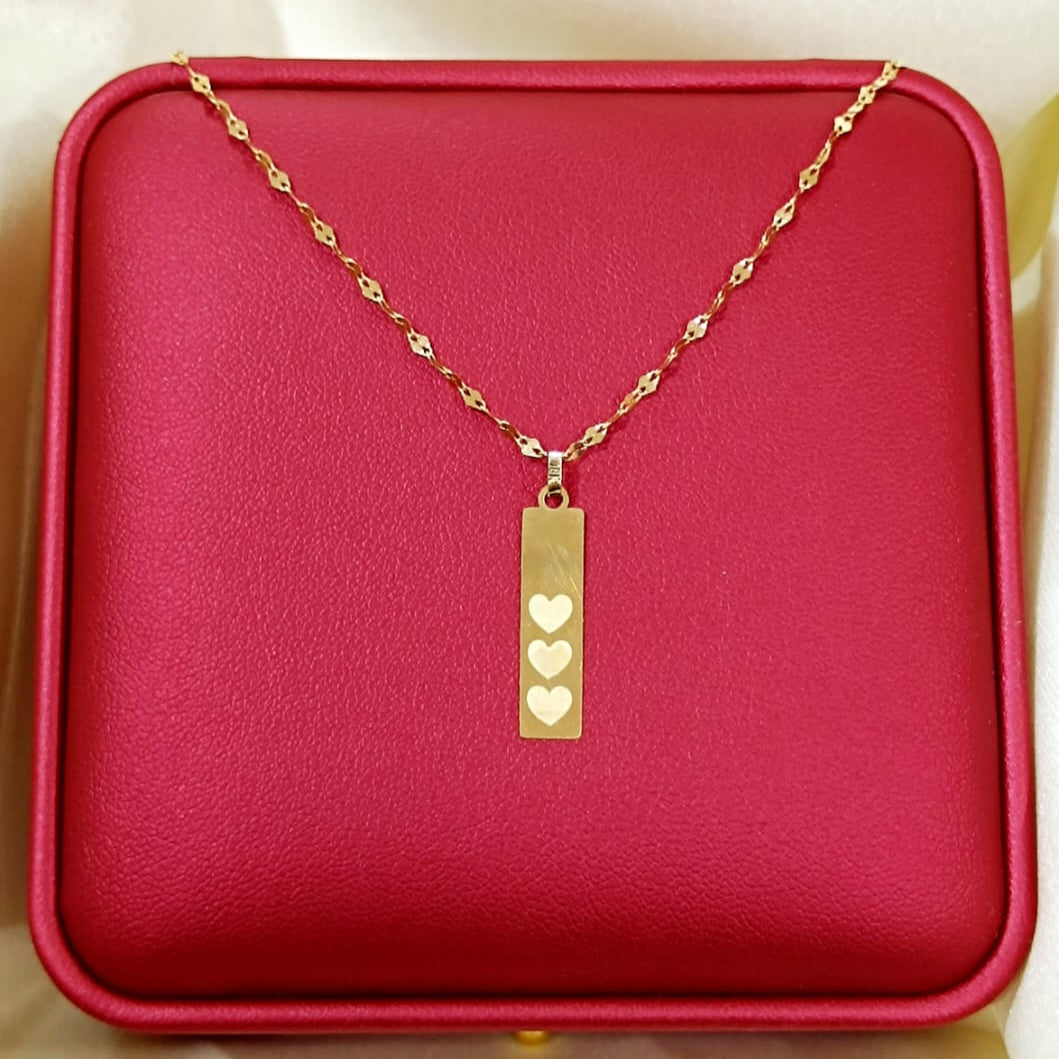 18K Pure Gold Flat Bar Necklace