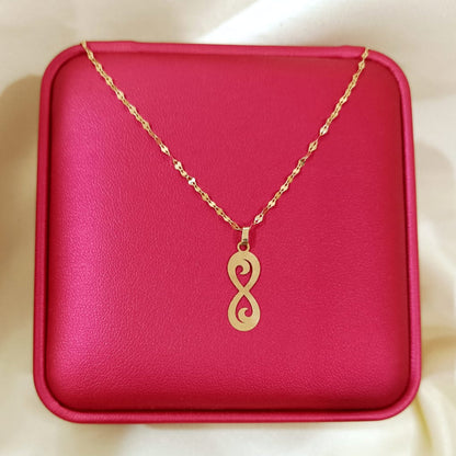 18K Pure Gold Infinity Design Necklace