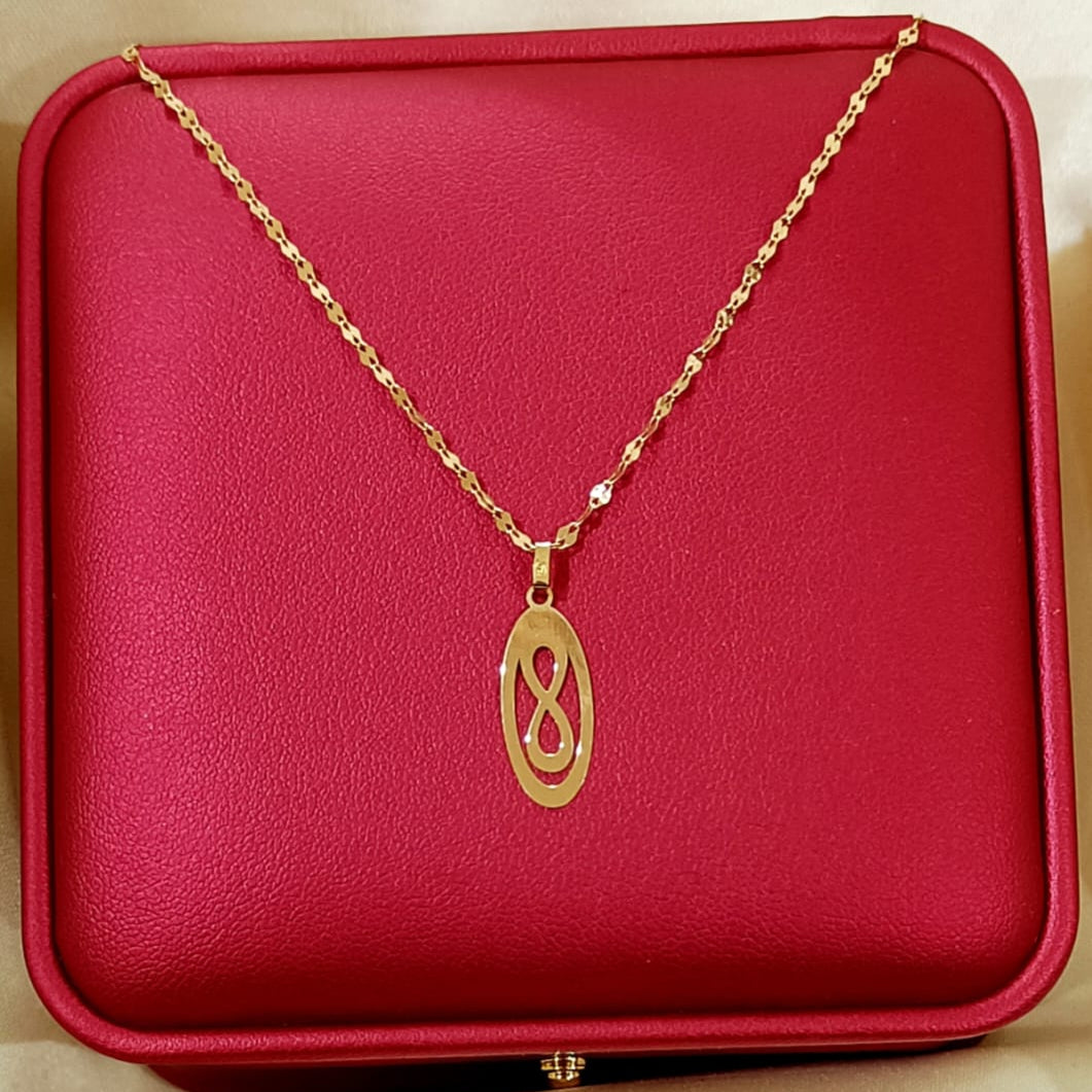 18K Pure Gold Infinity Design Necklace