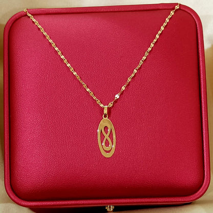 18K Pure Gold Infinity Design Necklace
